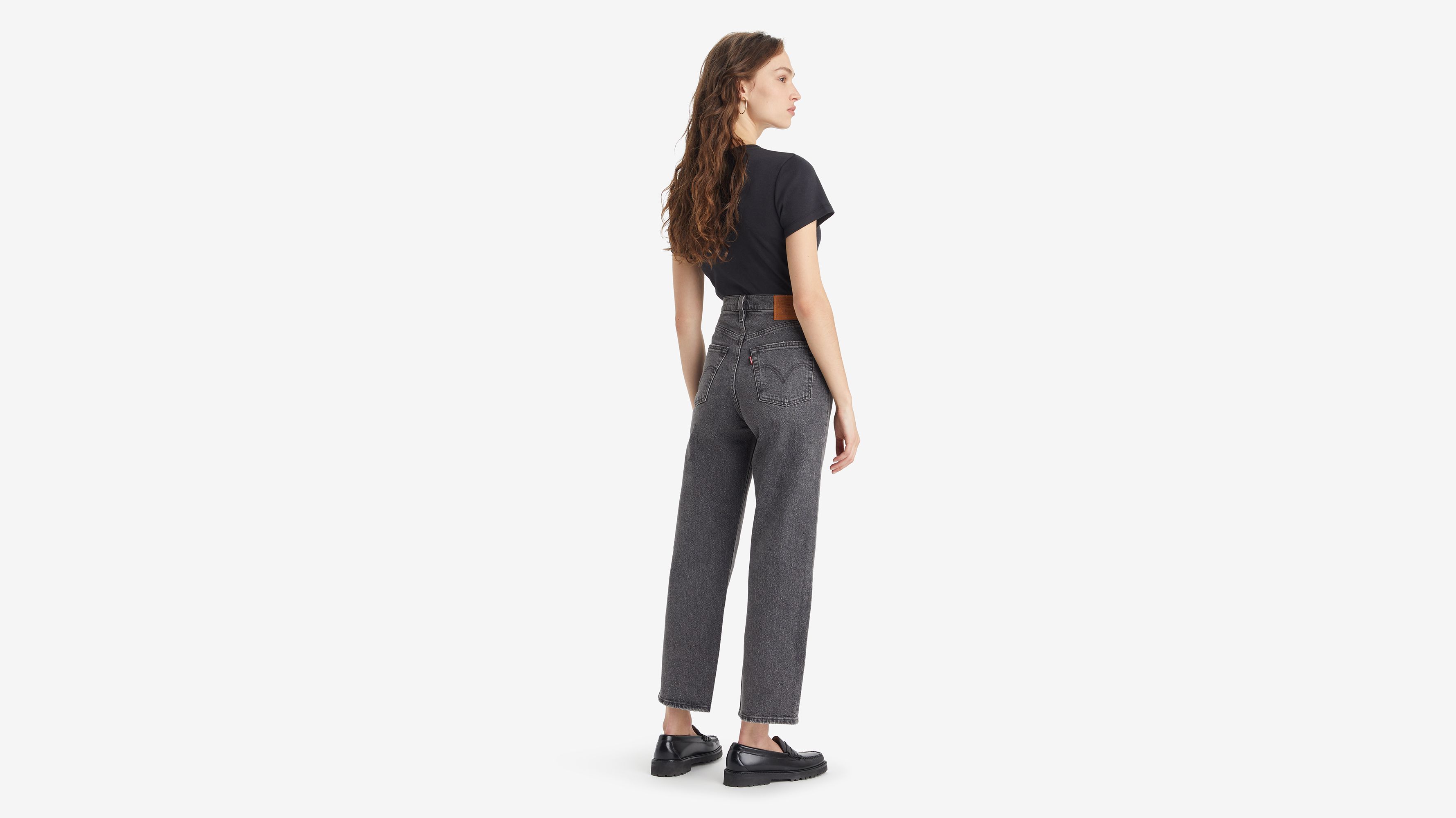 Jean Ribcage Droit Cheville - Black Worn In - Noir