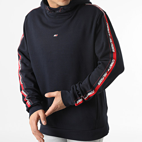 Sweat Capuche A Bandes Tape 1280 Bleu Marine