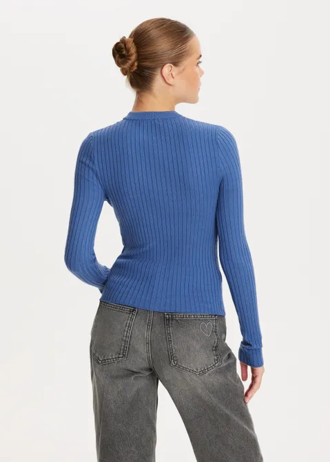 Trui met rib structuur blauw (BLW.M)