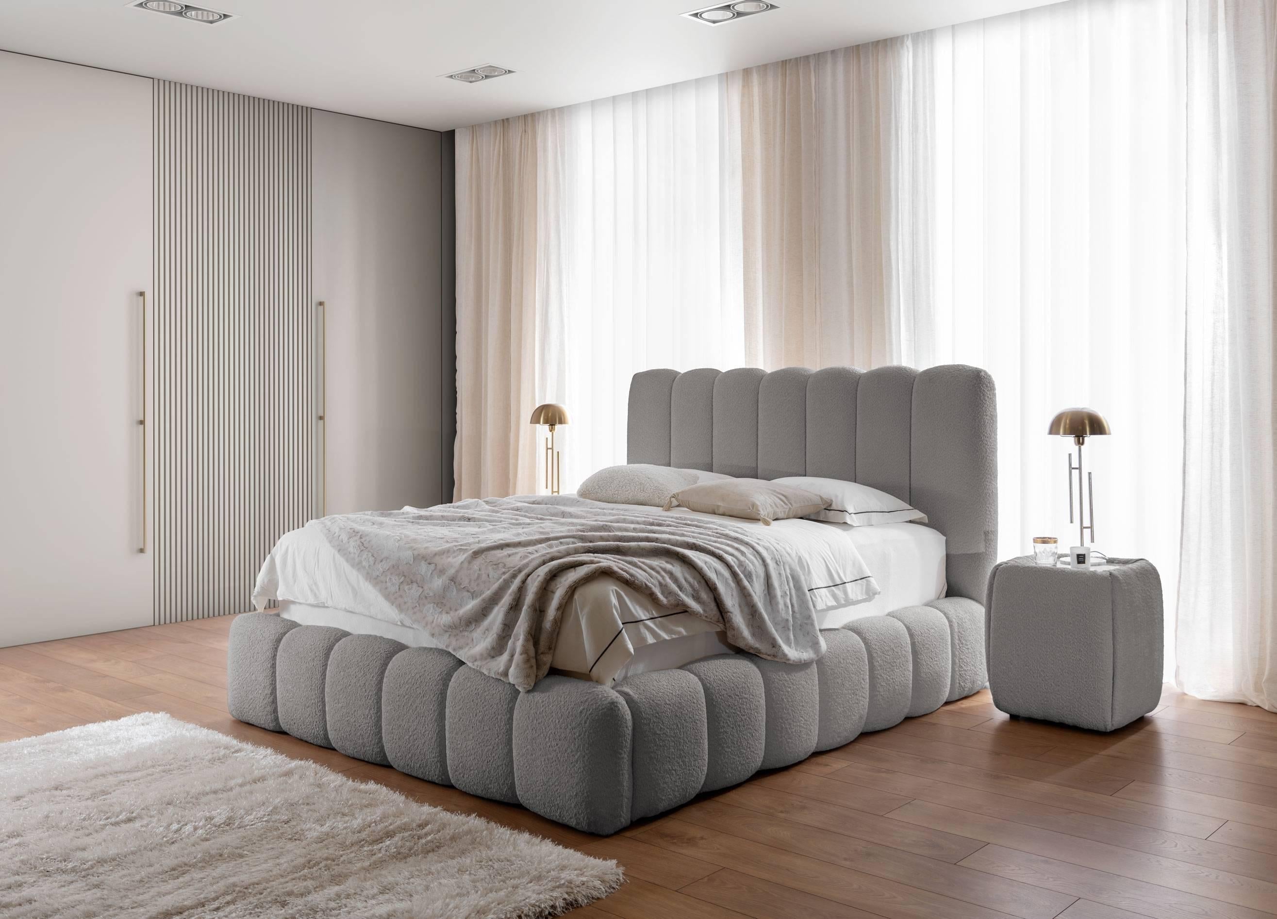 by fonQ Dawn Bedframe met Opbergruimte - 200 x 200 cm - Lichtgrijs