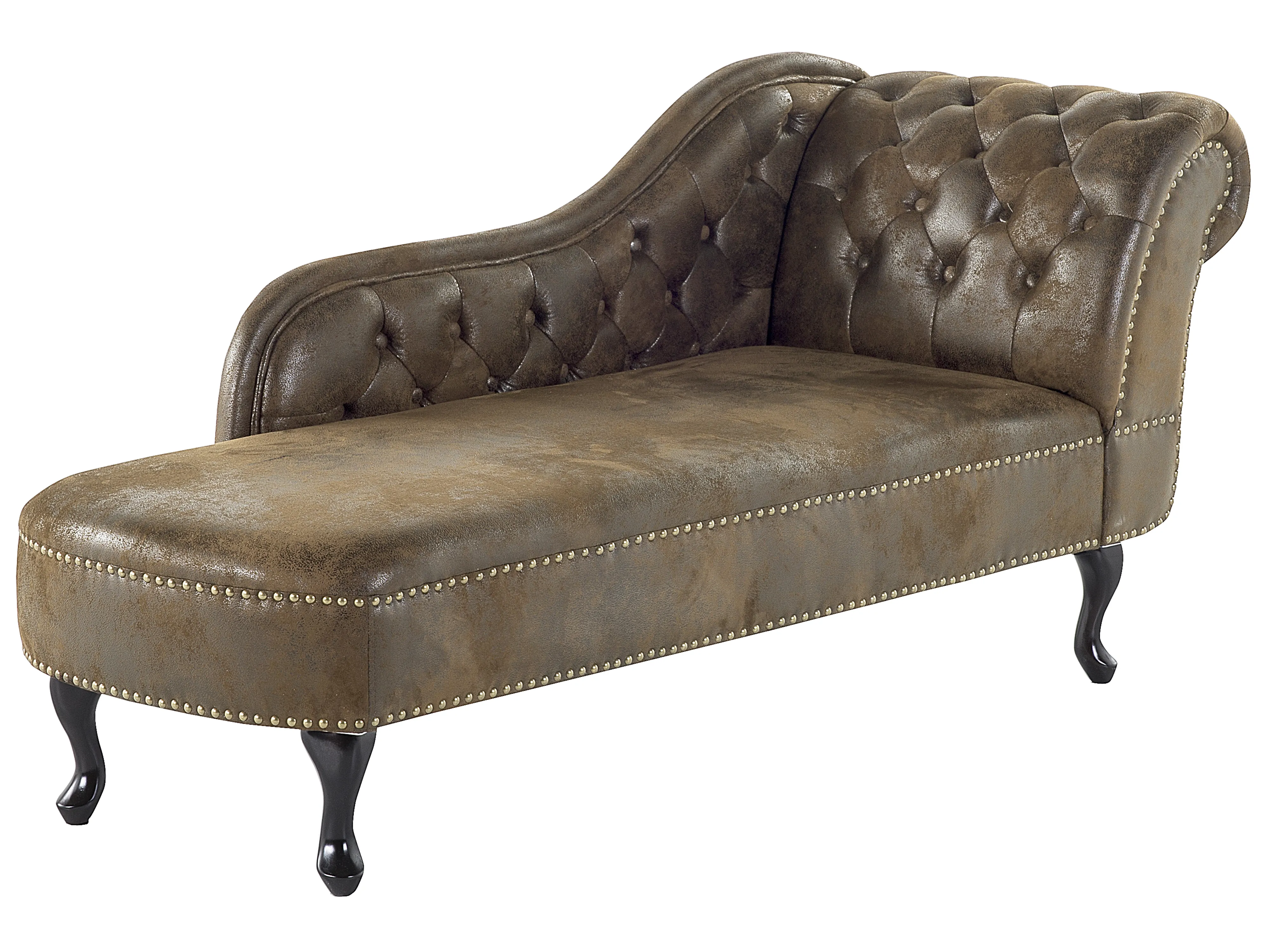 Rechtszijdige chaise longue NIMES Kunstsuède Bruin