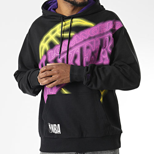 Sweat Capuche Enlarged Neon Los Angeles Lakers Noir