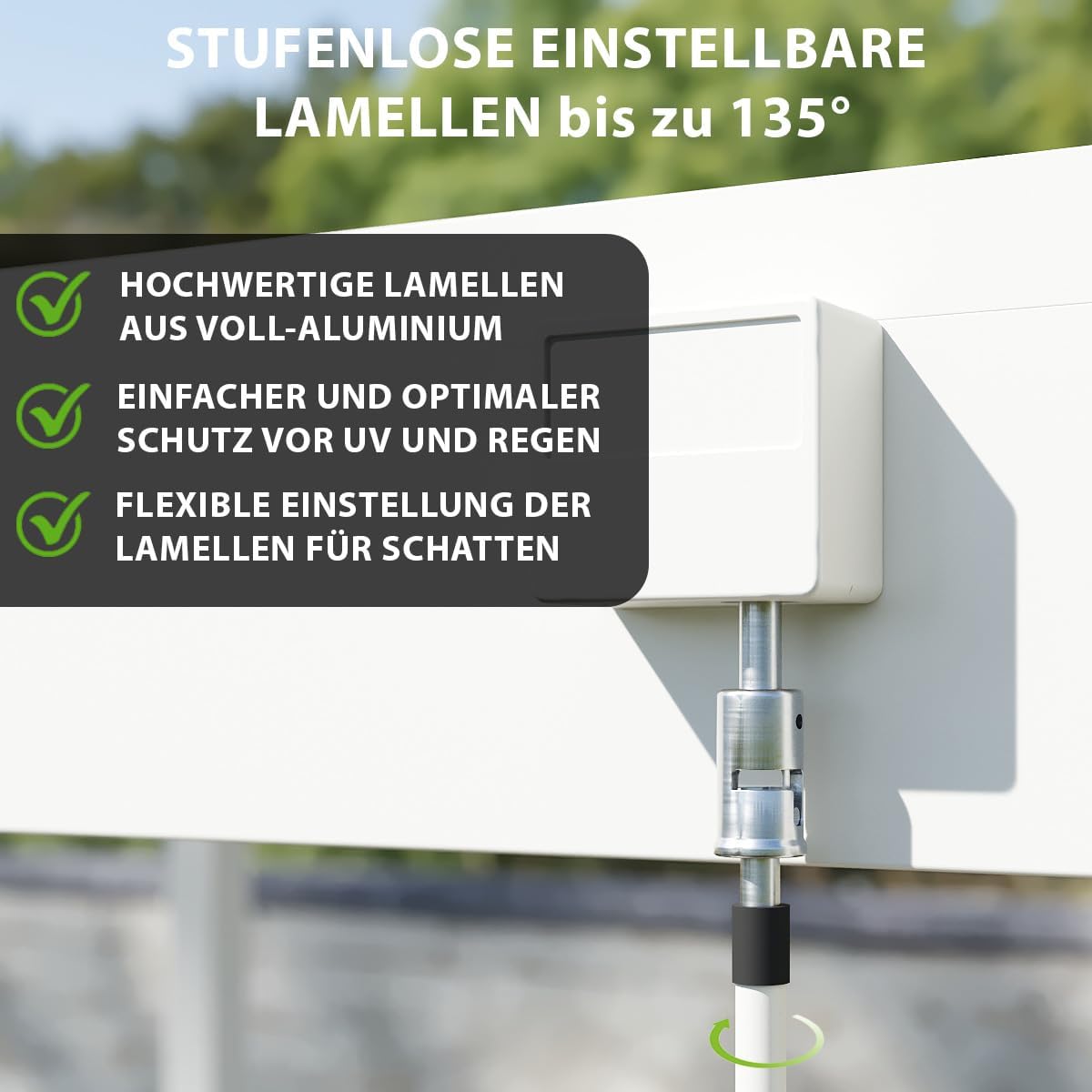 Pavillon Pergola 3x4m Terassenüberdachung mit Lamellendach verstellbar Gartenpavillon Hardtop wasserdicht stabil Winterfest Voll-Aluminium Grillpavillon Weide Premium Wall Weiß
