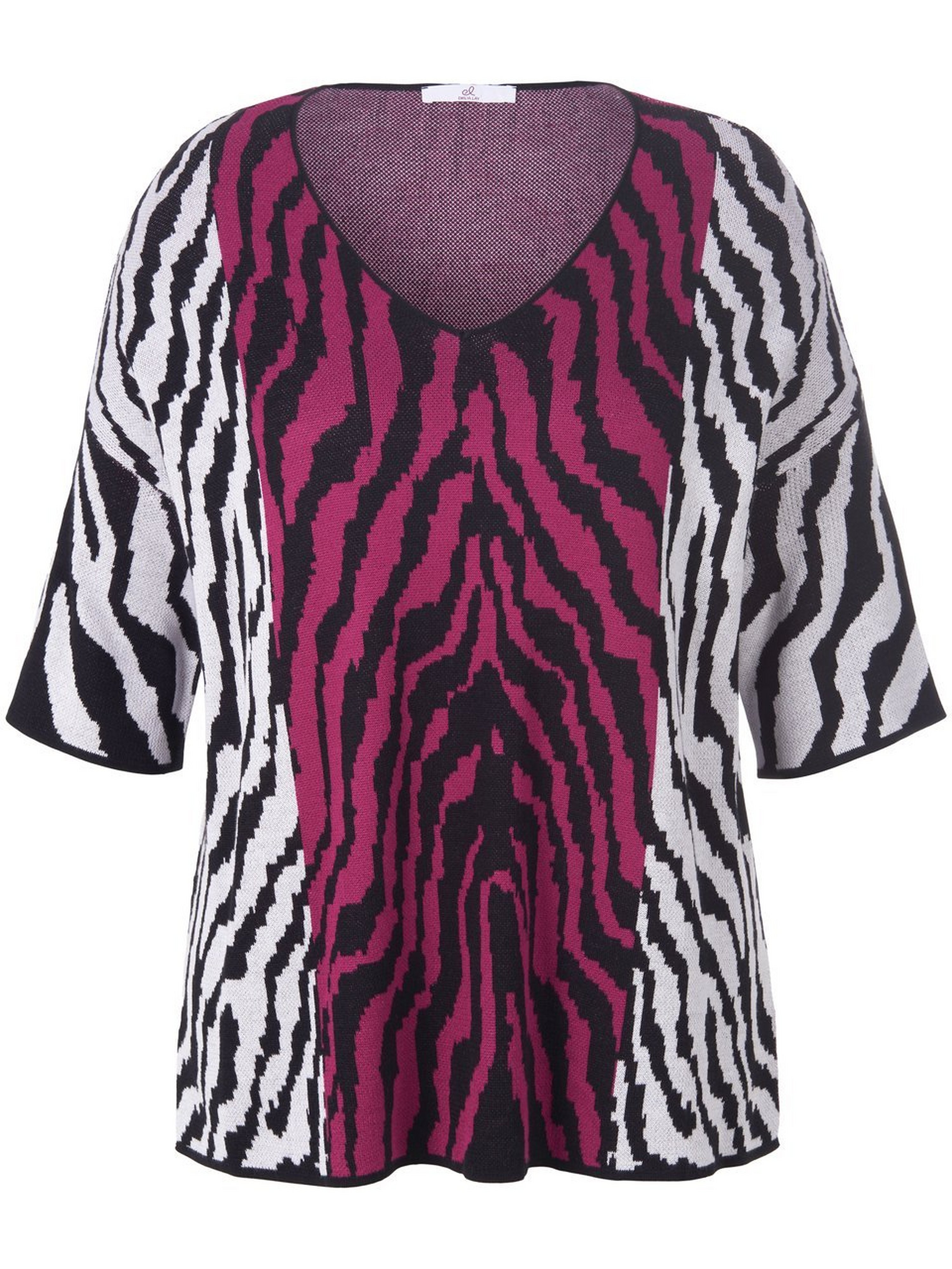 V-Pullover mit 3/4-Arm