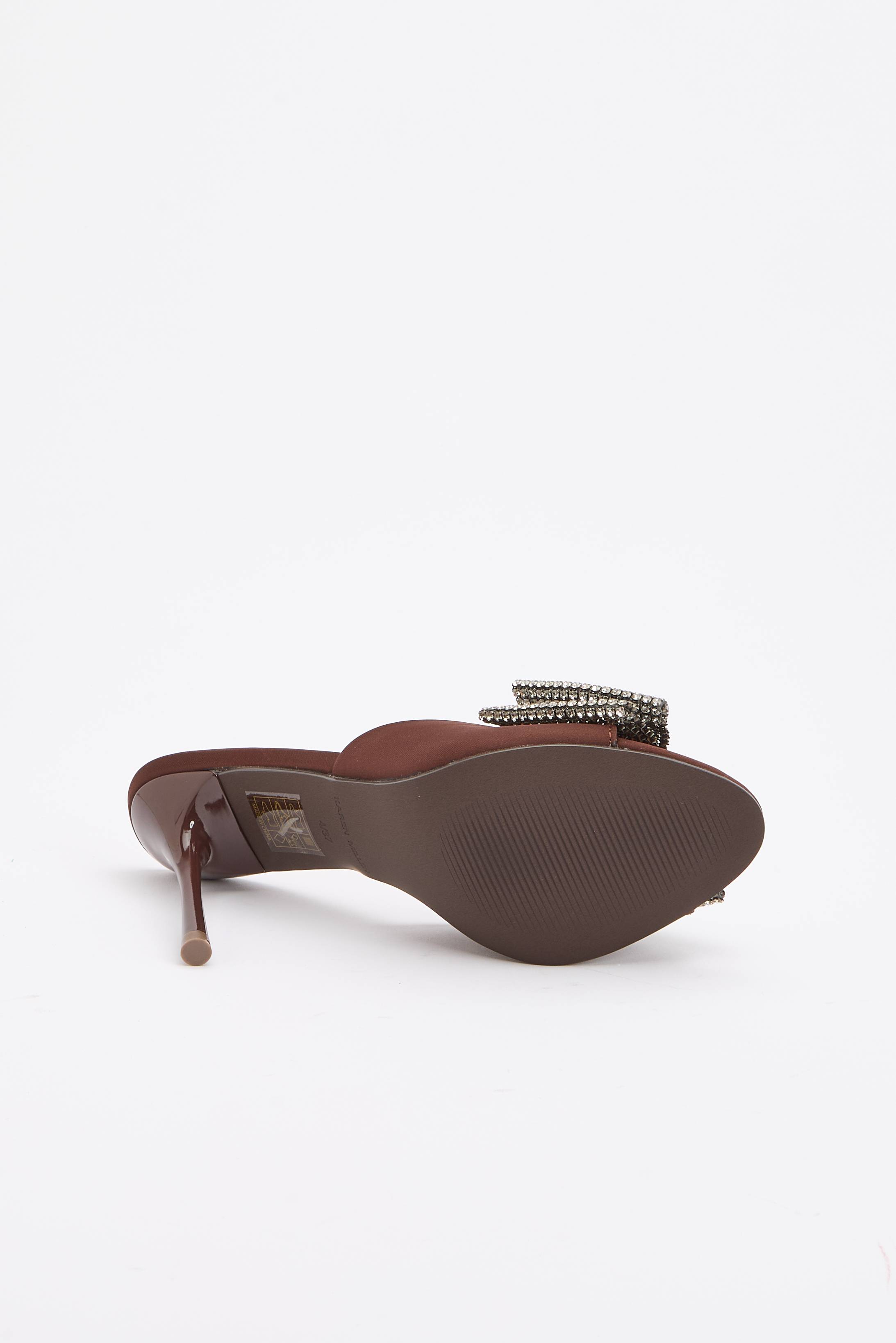 KarenMillen Mule À Bout Ouvert Avec Nœud En Satin Embelli