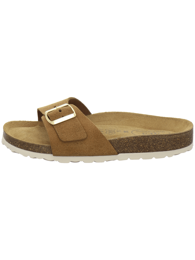modische Pantoletten Damen cognac