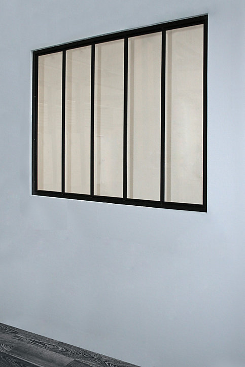 Verrière 5 vitres Opales l.135 x H.105 cm acier noir