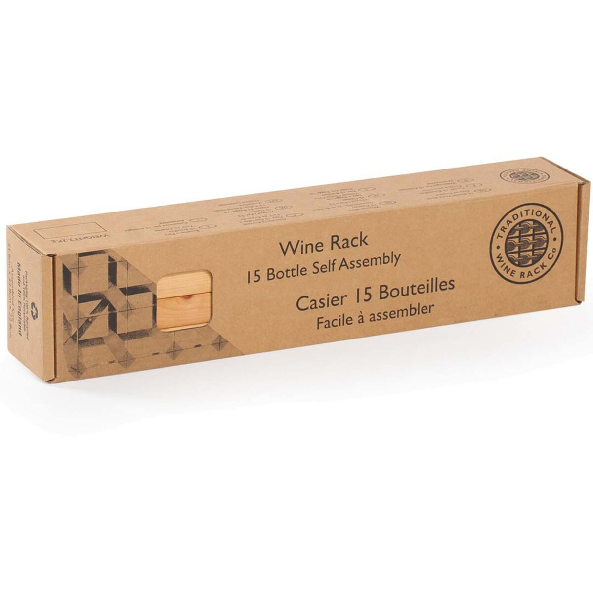 Vinstativ Påbyggingsbart 15 flasker Dark oak