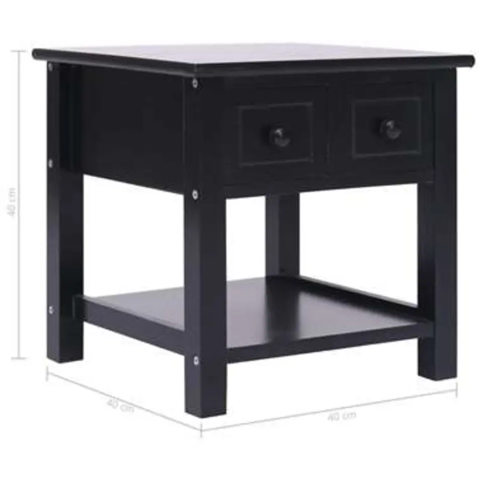 vidaXL - Bijzettafel - Zwart - Hout