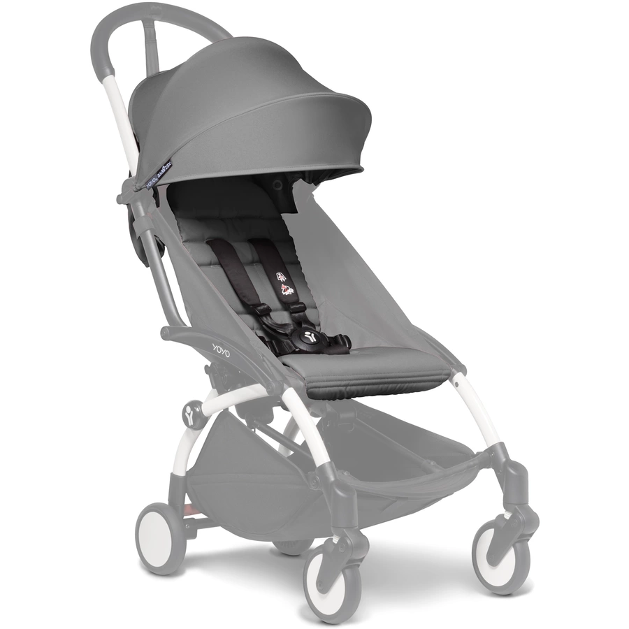BABYZEN Kinderwagen YOYO2 0+ Black mit Neugeborenenaufsatz inkl. Textilset Grey