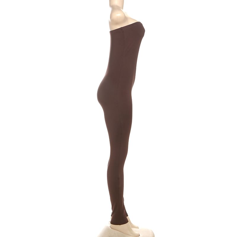 Oonnukal - Strapless effen slim fit jumpsuit