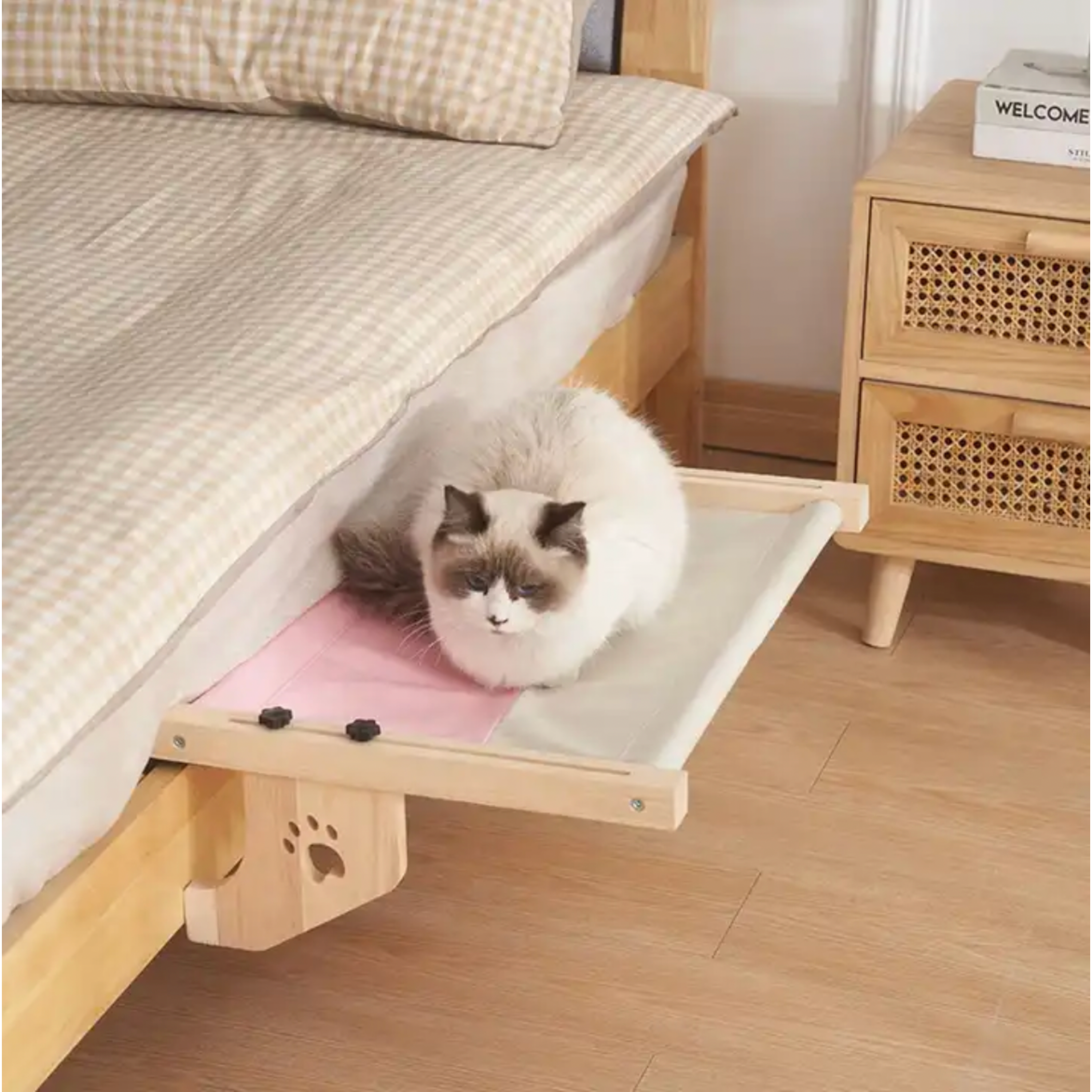 Rede para Gatos THE ATTIC PETS para Janela. Pode ser pendurada com 2 pés ou usada no chão com 4 pés. Cama para Gatos para Radiador. Rede para Gatos para Janela. Cama Grande para Gatos. Cama para Gatos. Cama para Gatos