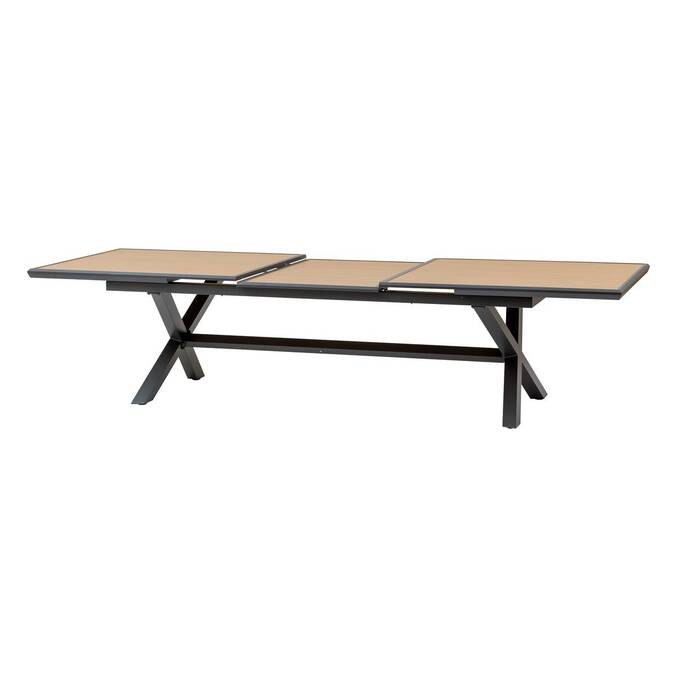 Table de jardin extensible AXIOME Effet bois Noix & Graphite