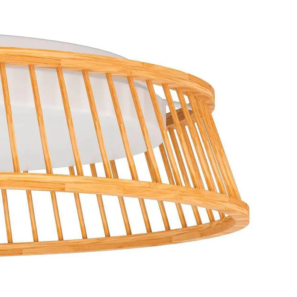 EGLO Luppineria Plafondlamp - LED - Ø 45 cm - Bruin/Wit - Hout