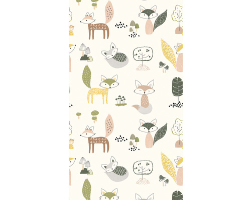 Vliesbehang 39189-1 De Muur II Kindervossen Beige Veelkleurig 3-delige set 159 x 280 cm
