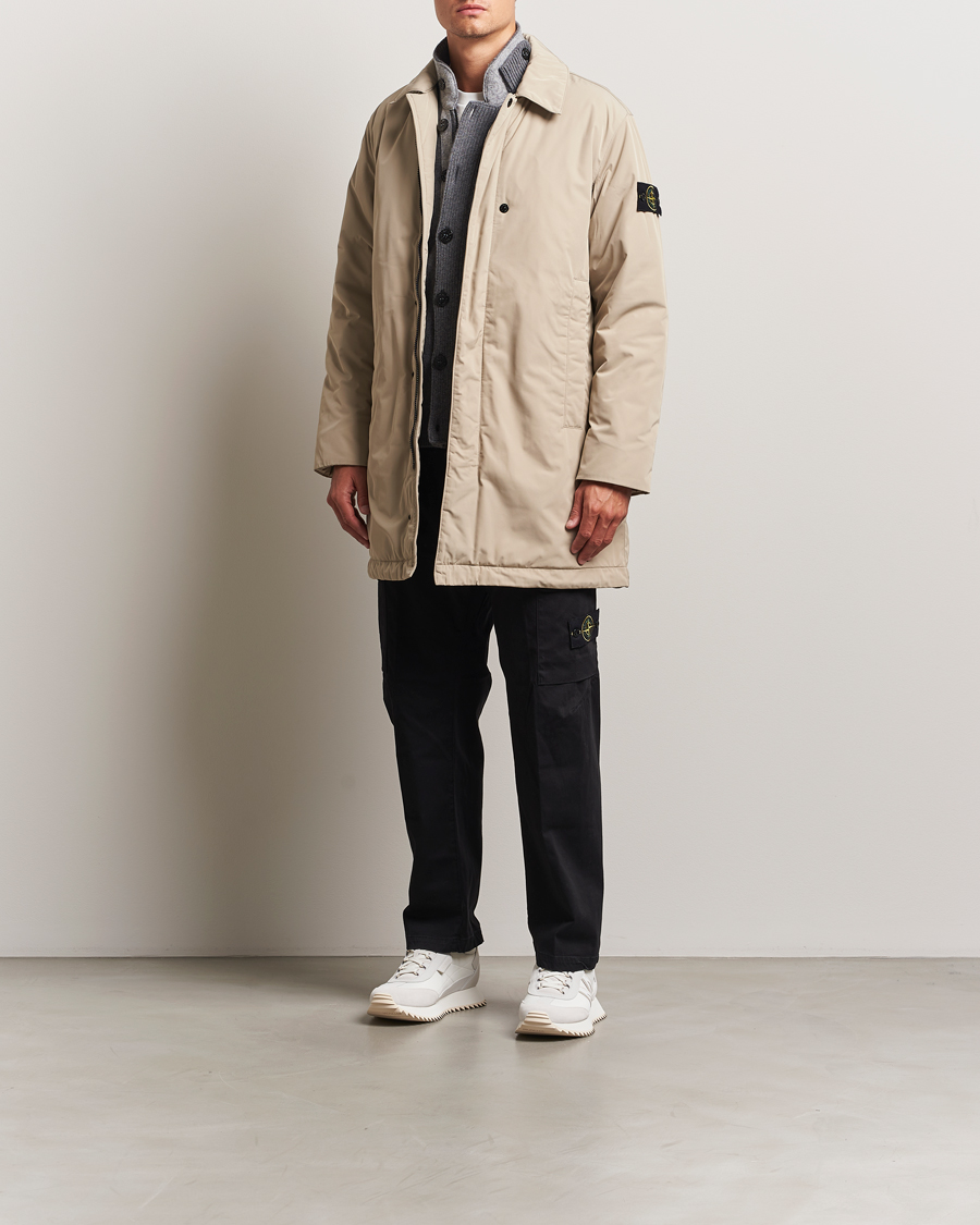 Stone Island Micro Twill Primaloft Padded Coat Beige