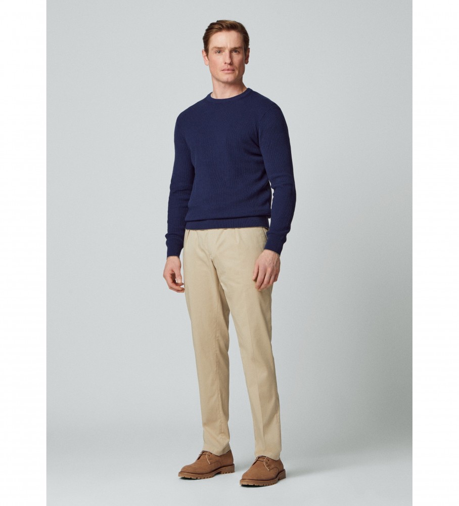 Hackett Jersey Rib azul marinho