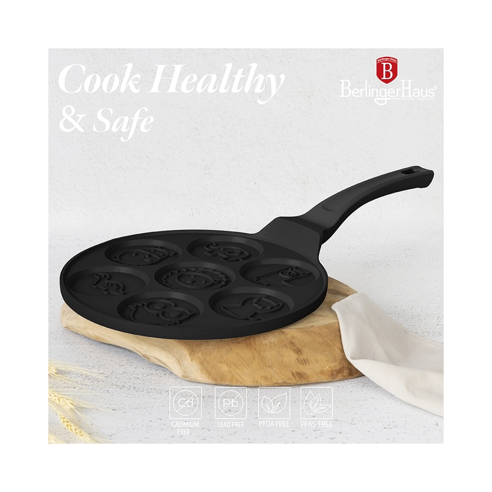 Berlinger Haus Tiere Pancake Bratpfanne Ø26cm für 7 Stk. Black Rose Collection