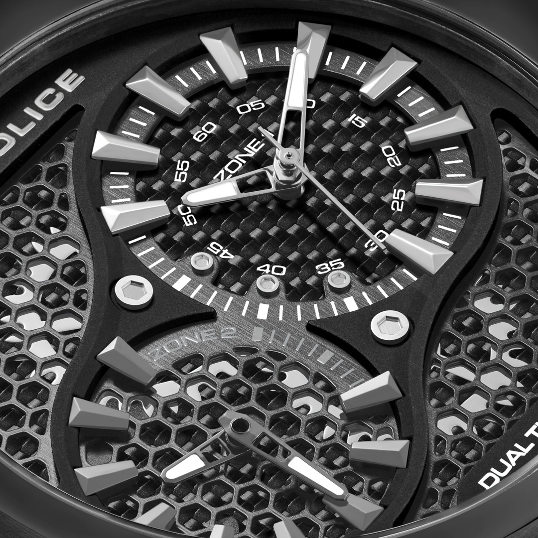 Police Boa Dual Time Schwarz