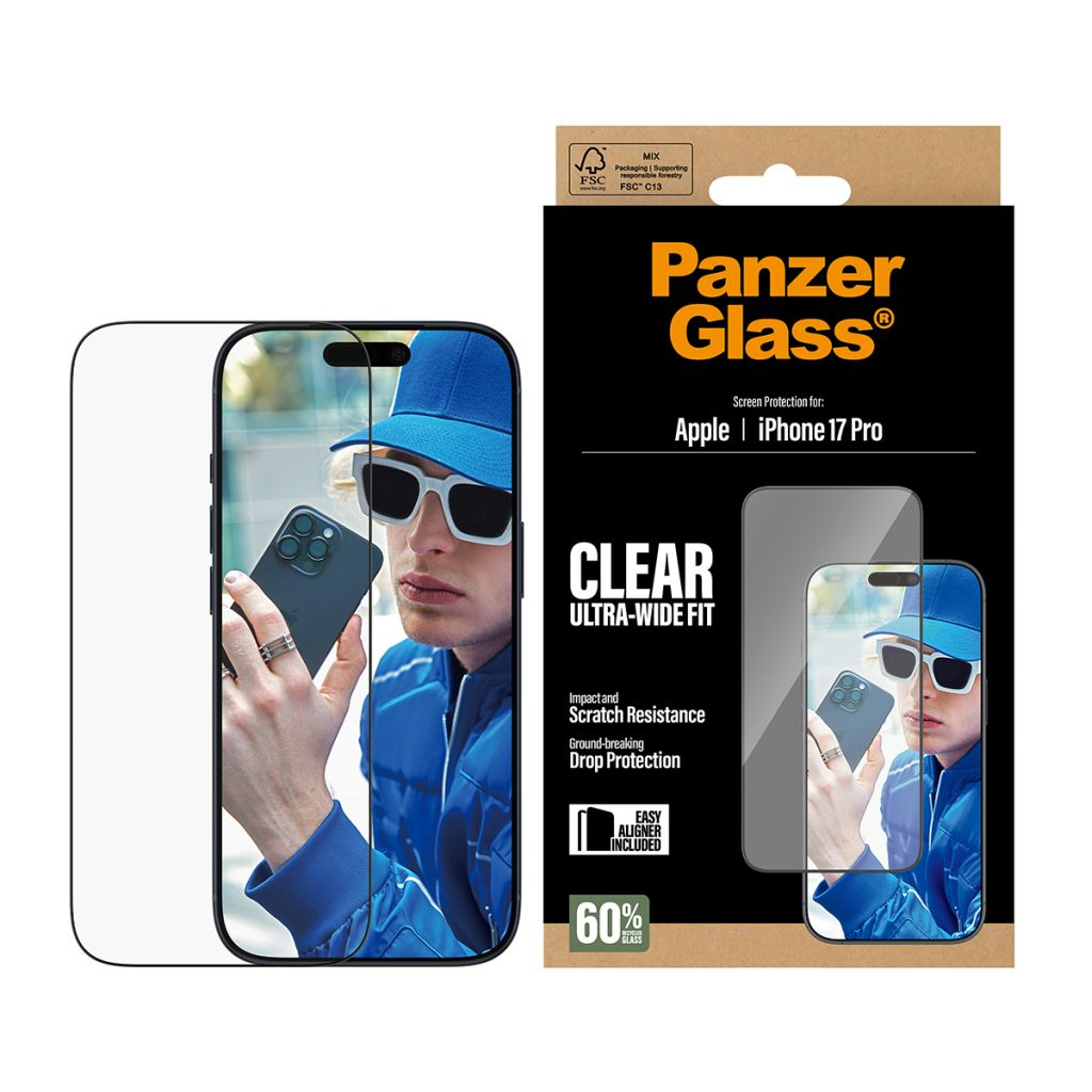 iPhone 17 Pro Ultra Wide Fit EasyAligner Panzer Glas Displayschutz Case Friendly mit Montagerahmen (PG99748)