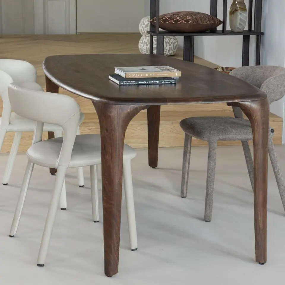 WOOOD Fiore Eettafel - Mango Hout - Walnoot - 76x190x95