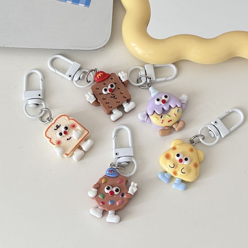 Kawano - Sleutelhanger met etenscartoon en legeringstasbedel (verschillende ontwerpen)