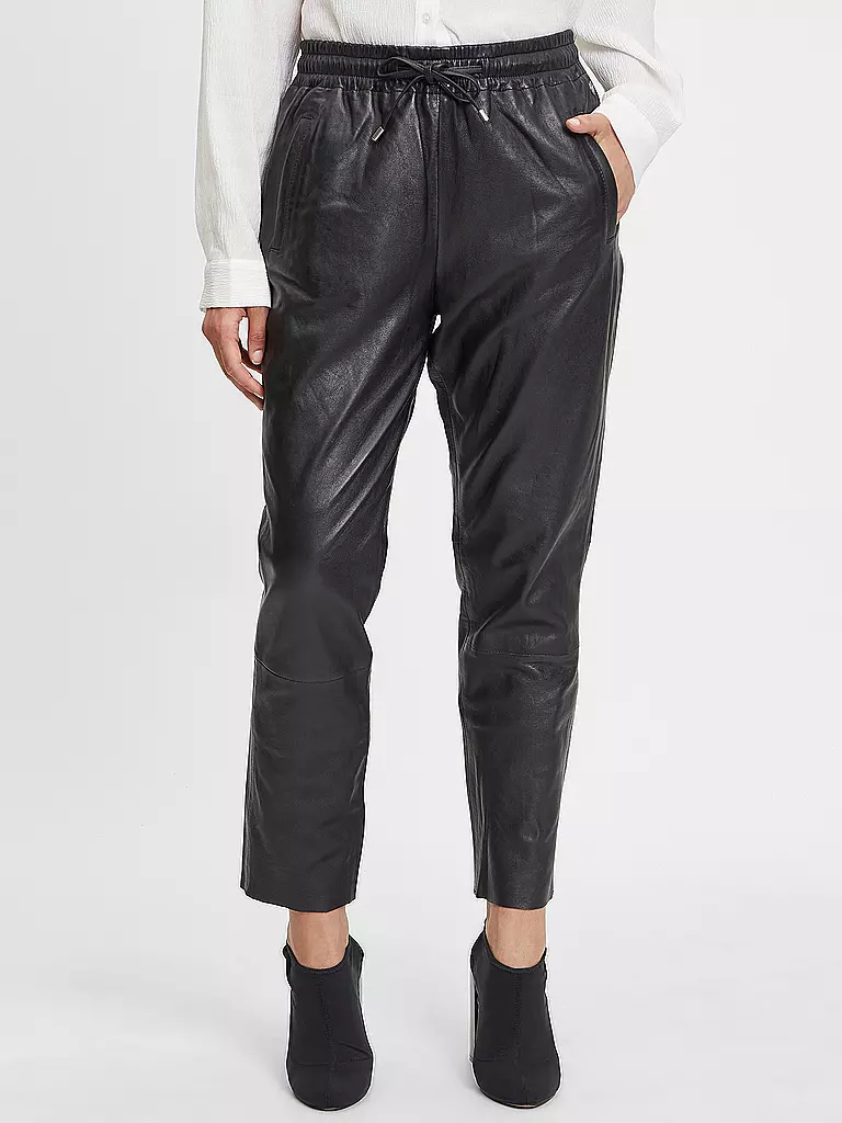 GIPSY BY MAURITIUS Lederhose Regular Fit schwarz