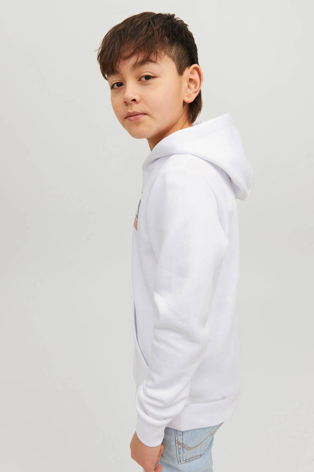 JACK & JONES hoodie JJECORP met logo wit
