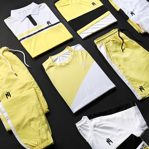 Tee Shirt 045 Jaune Blanc Noir