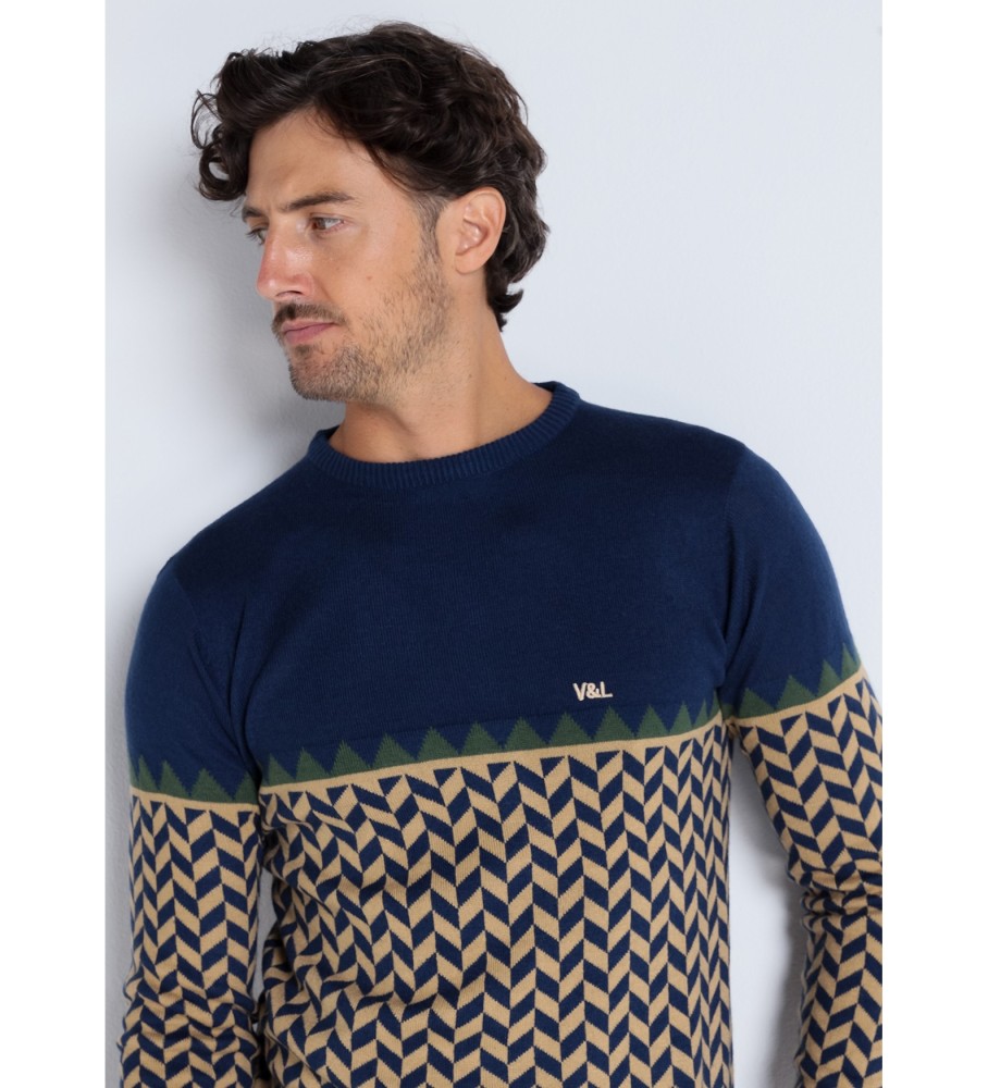 Victorio & Lucchino, camisa jacquard geométrica V&L Marine