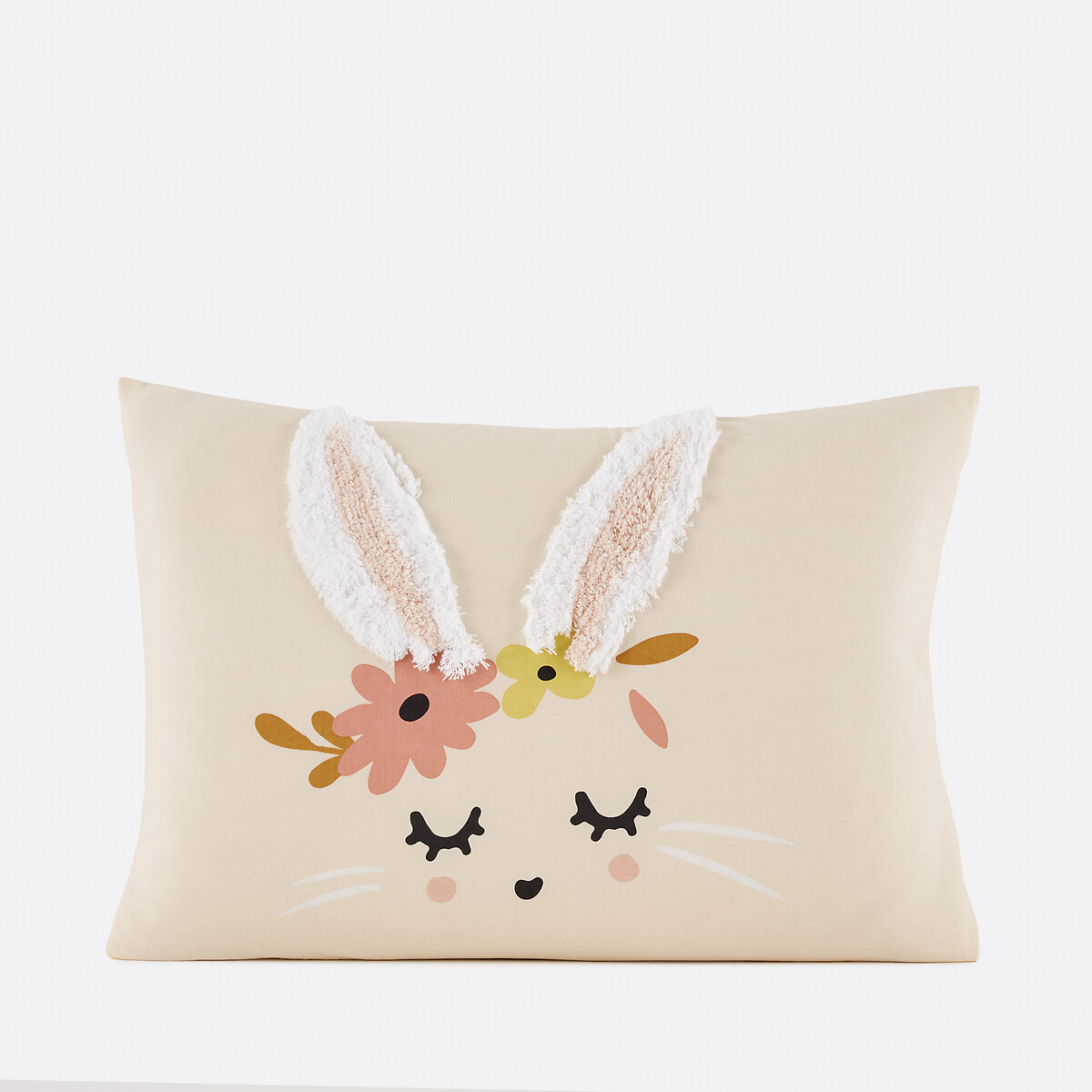 LA REDOUTE INTERIEURS<br>Fronha de almofada em algodão orgânico, Lapin fleuri