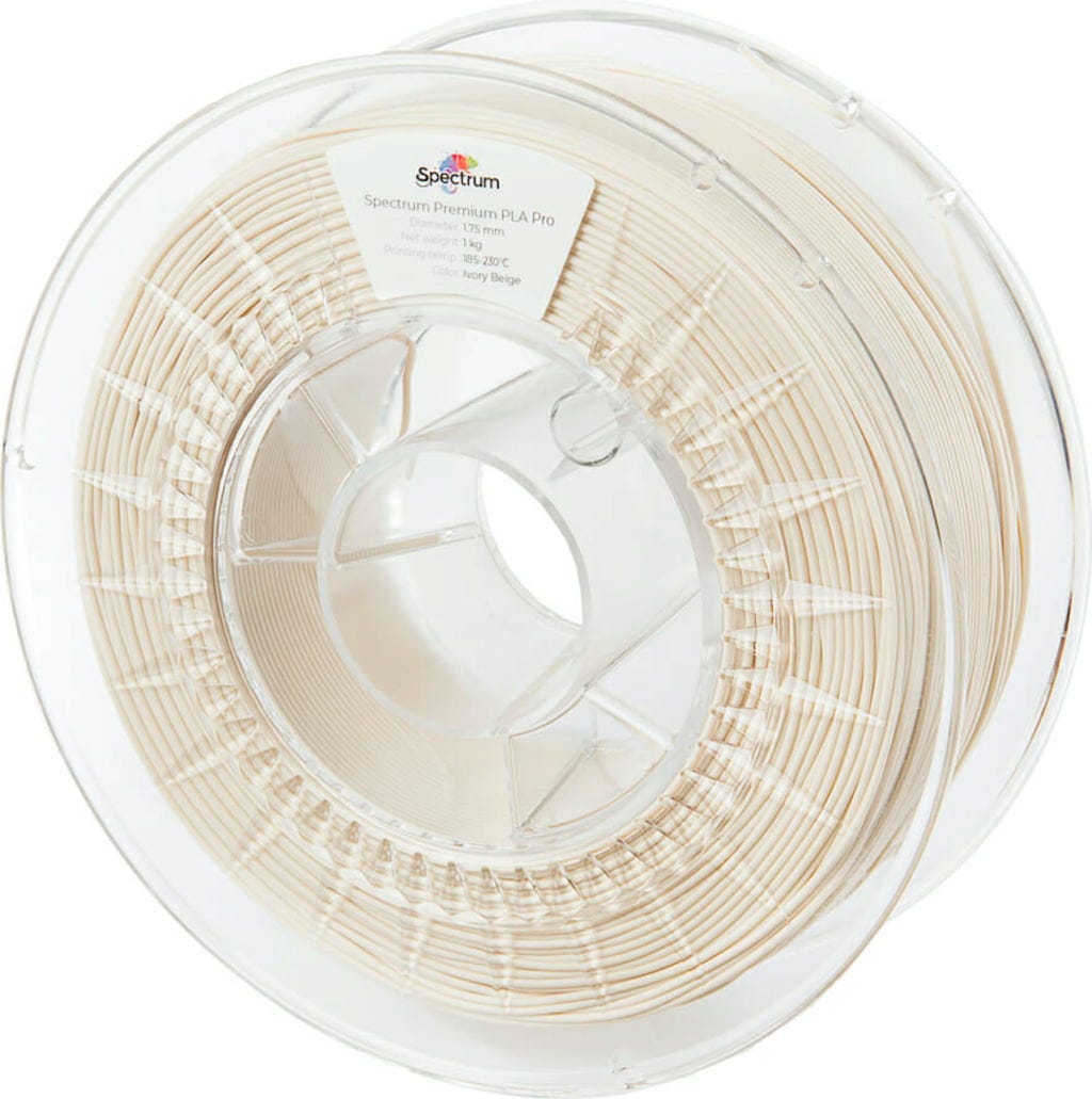 Spectrum  PLA Pro Ivory Beige, 1,75 mm / 1000 g    Haltbares und schlagfestes PLA Filament in Ivory Beige