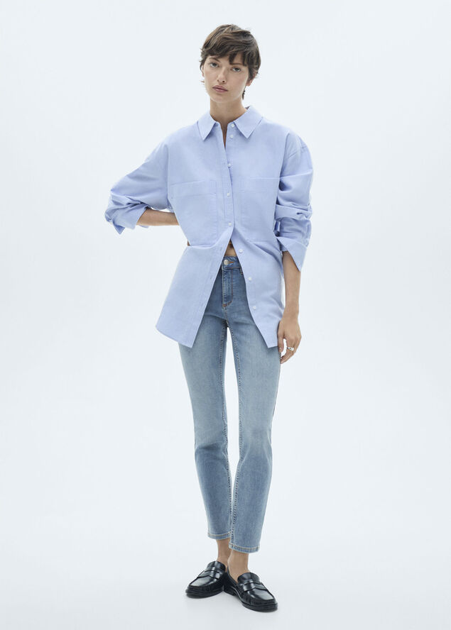 MANGO Low-rise push-up skinny jeans Open blue