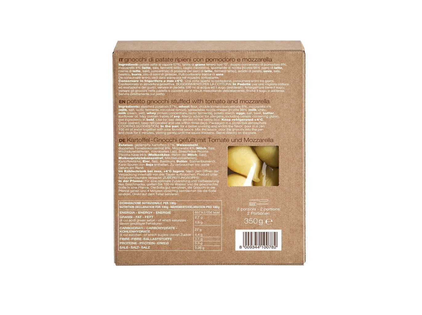 GNOCCHI RECHEADOS MAMMA EMMA TOMATE MOZZARELLA 350G