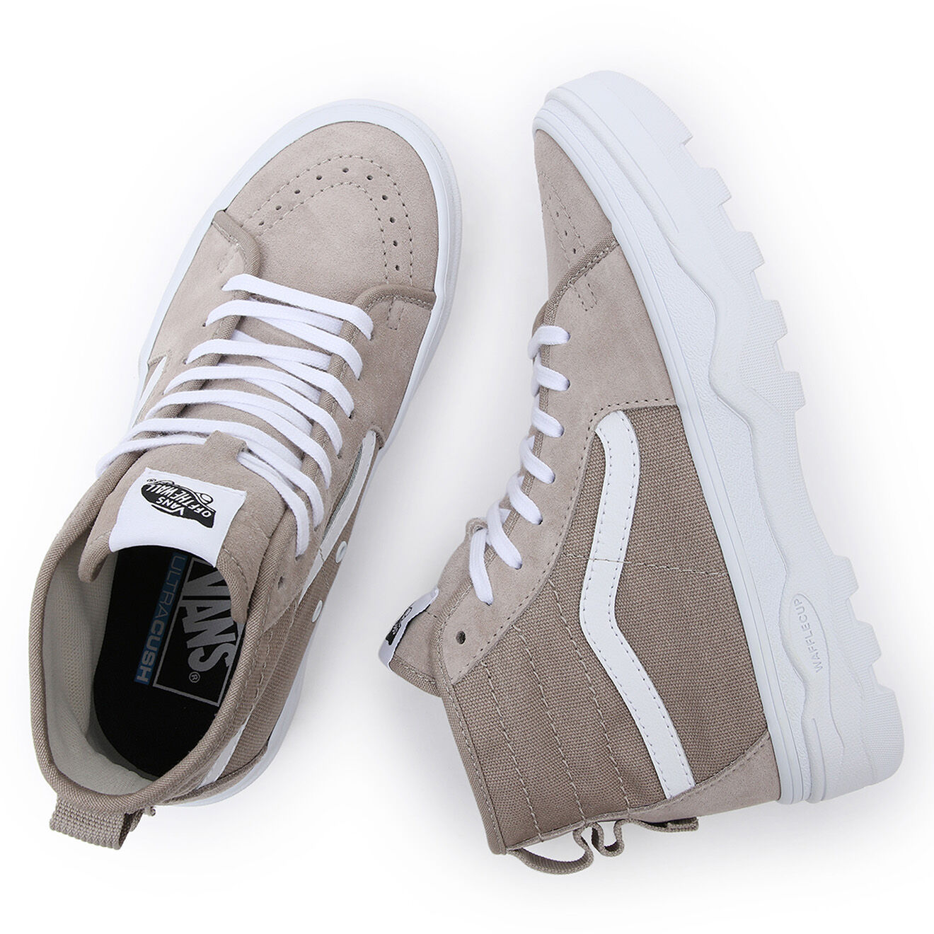 Vans Sneakers en Velours de Cuir & Textile Sentry SK8-Hi WC marron clair