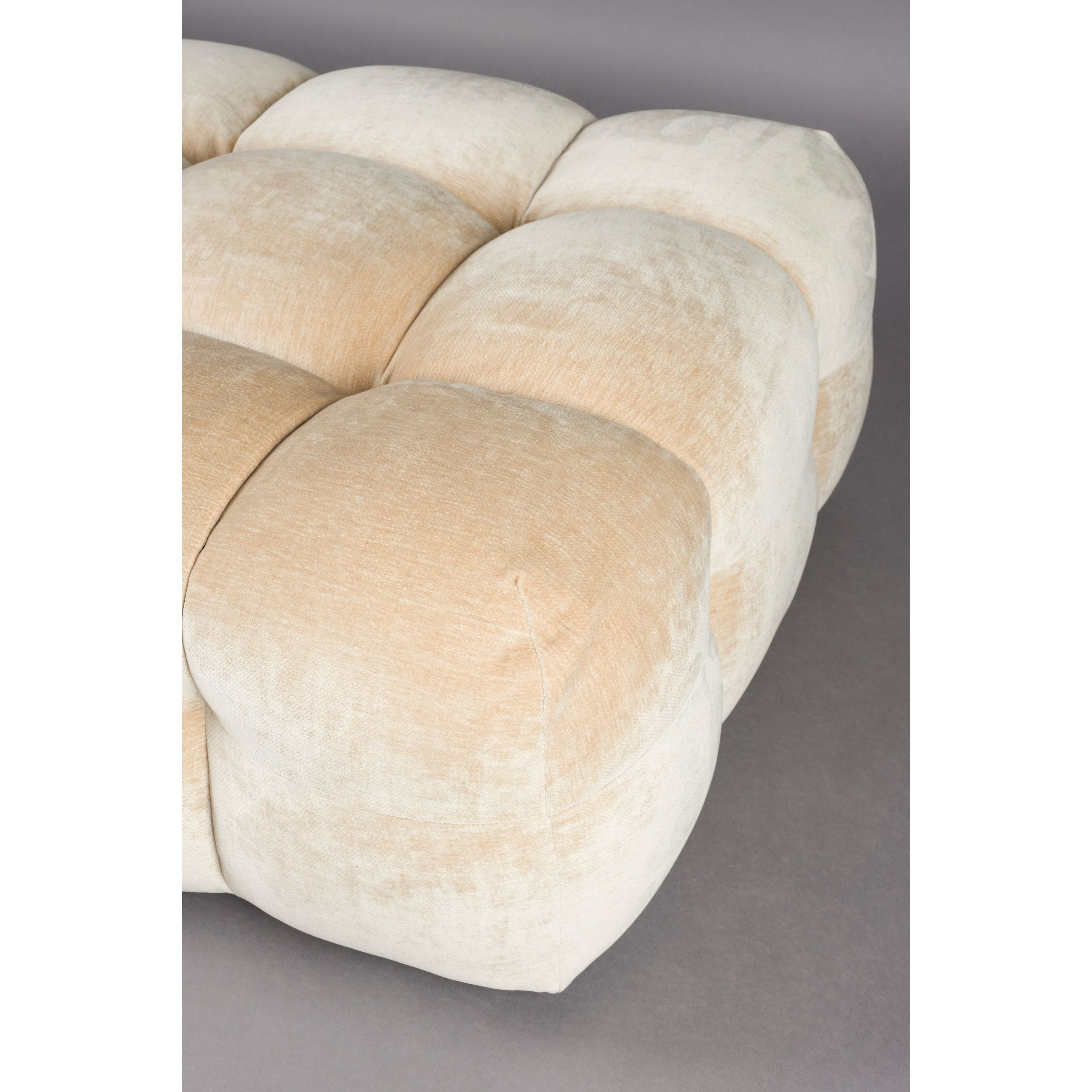Dutchbone Hackman Hocker Velours Beige