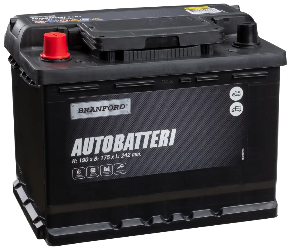 BRANFORD Autobatteri 12V 62 Ah (+v)