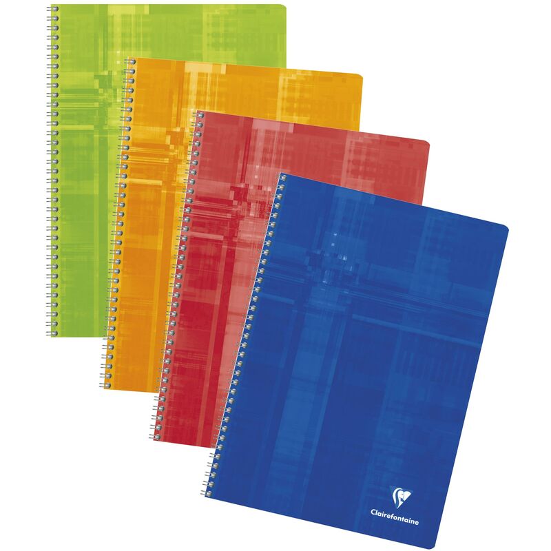 Clairefontaine Spiralheft, A4, kariert 5 mm, assortiert