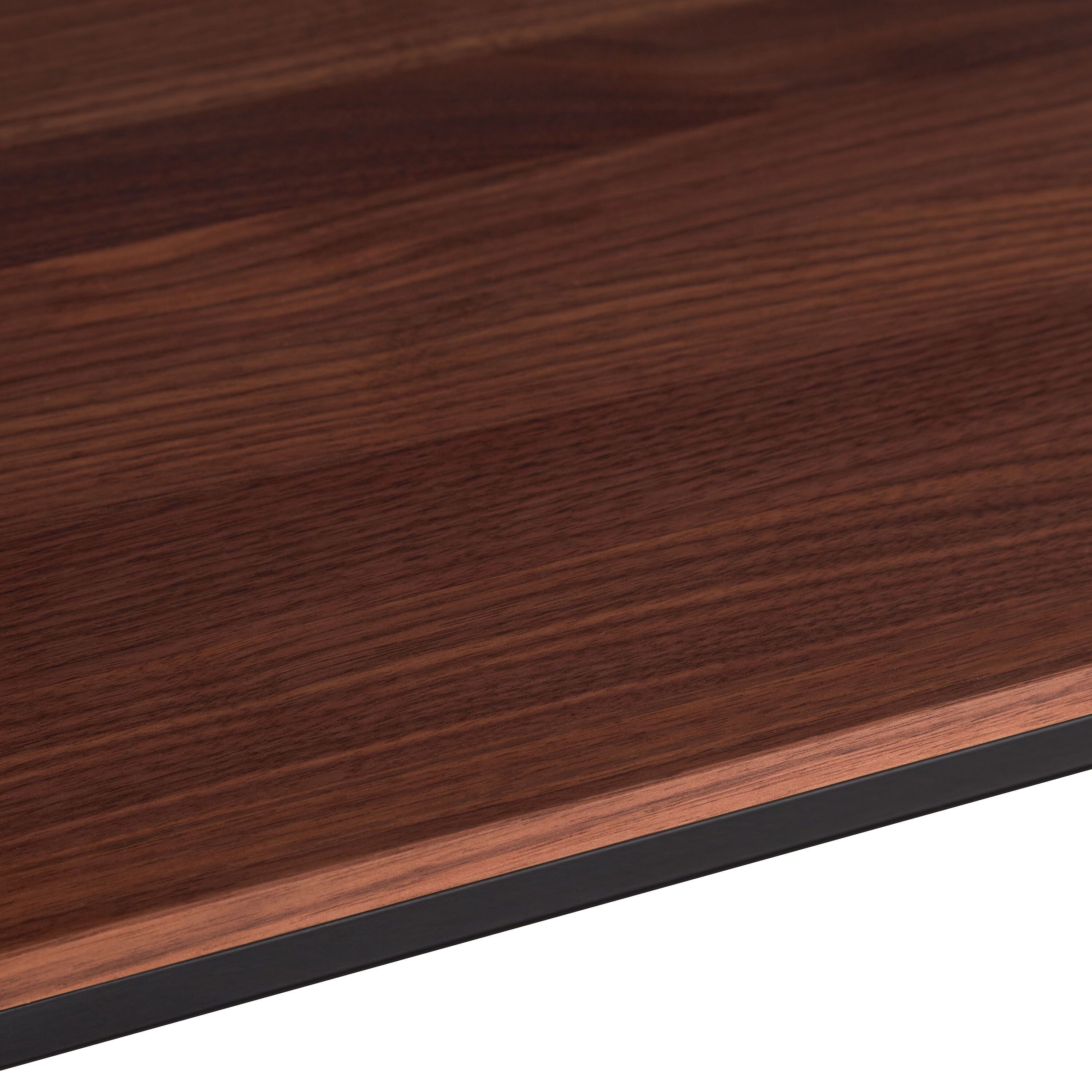 AVEA Beistelltisch - Nussbaum massiv / schwarz / B: 40.0 cm x T: 40.0 cm x H: 41.0 cm