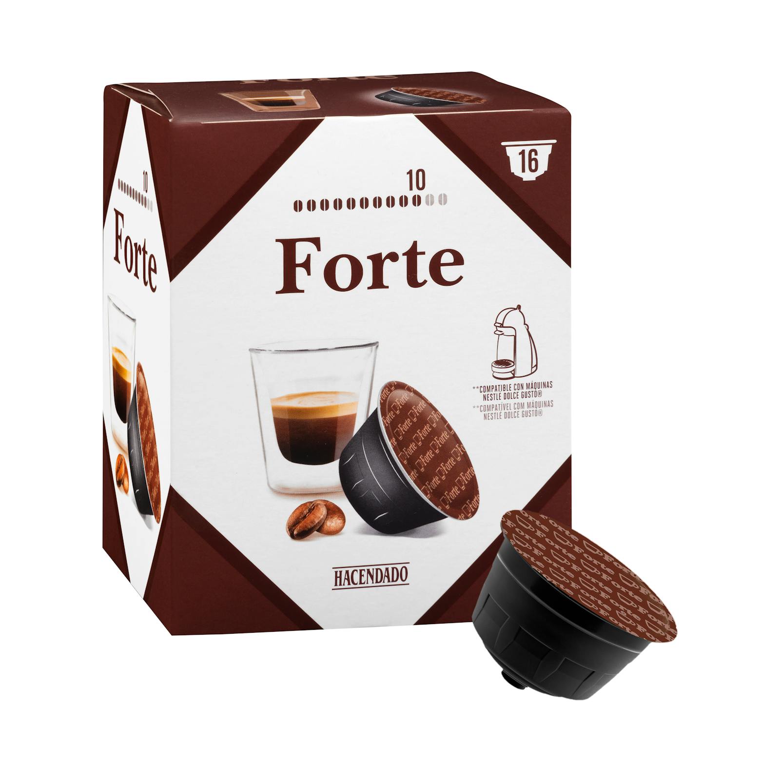 Café en capsules Hacendado Forte