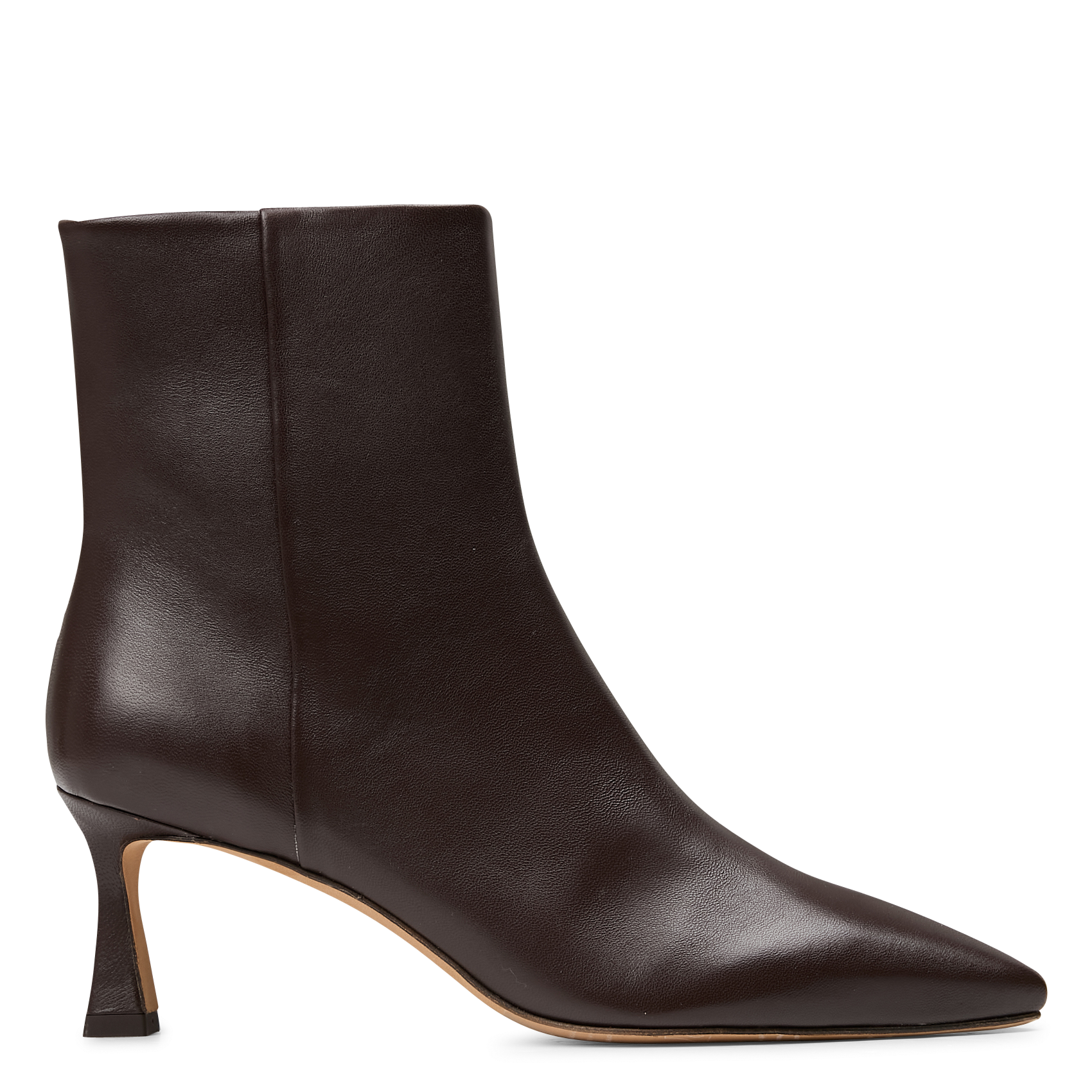 AUDREY - Bottines à talons en cuir | Marron
