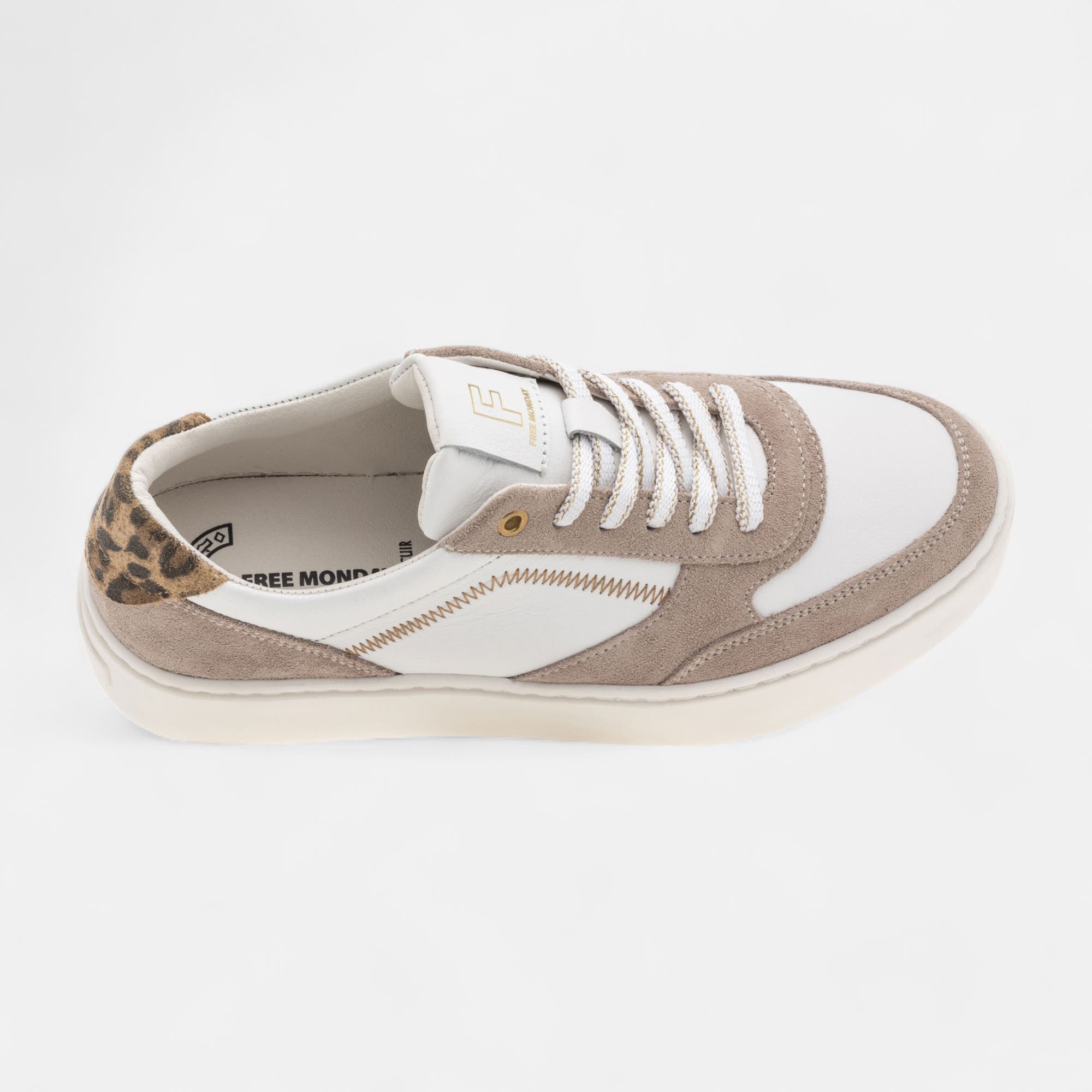 Baskets basses Femme en cuir beige