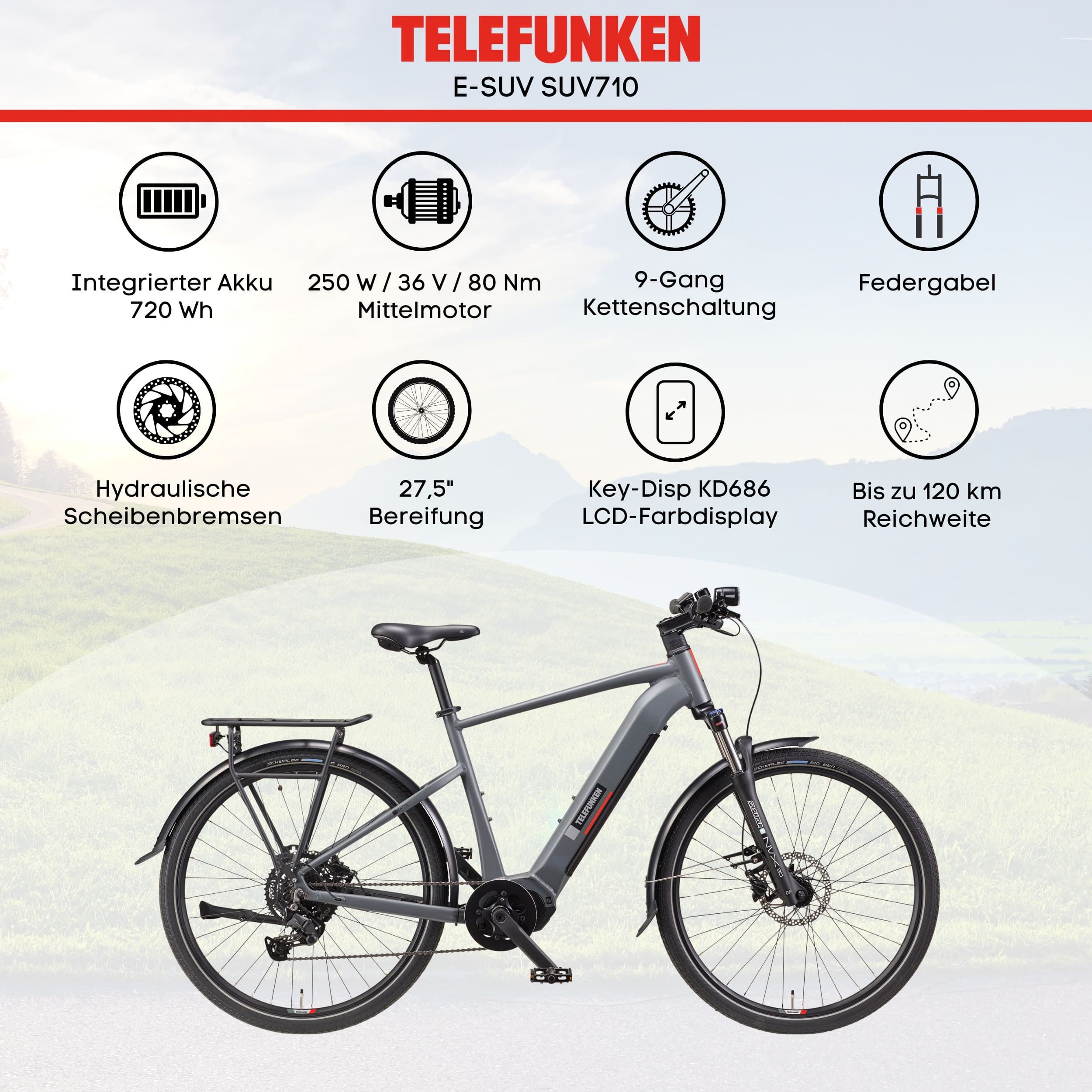 TELEFUNKEN SUV710 E-SUV-Bike 27,5
