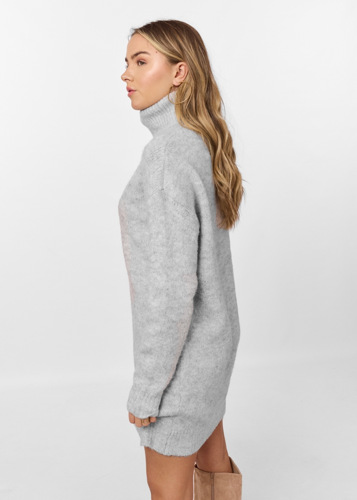Lieke gebreide jurk by Nina grijs