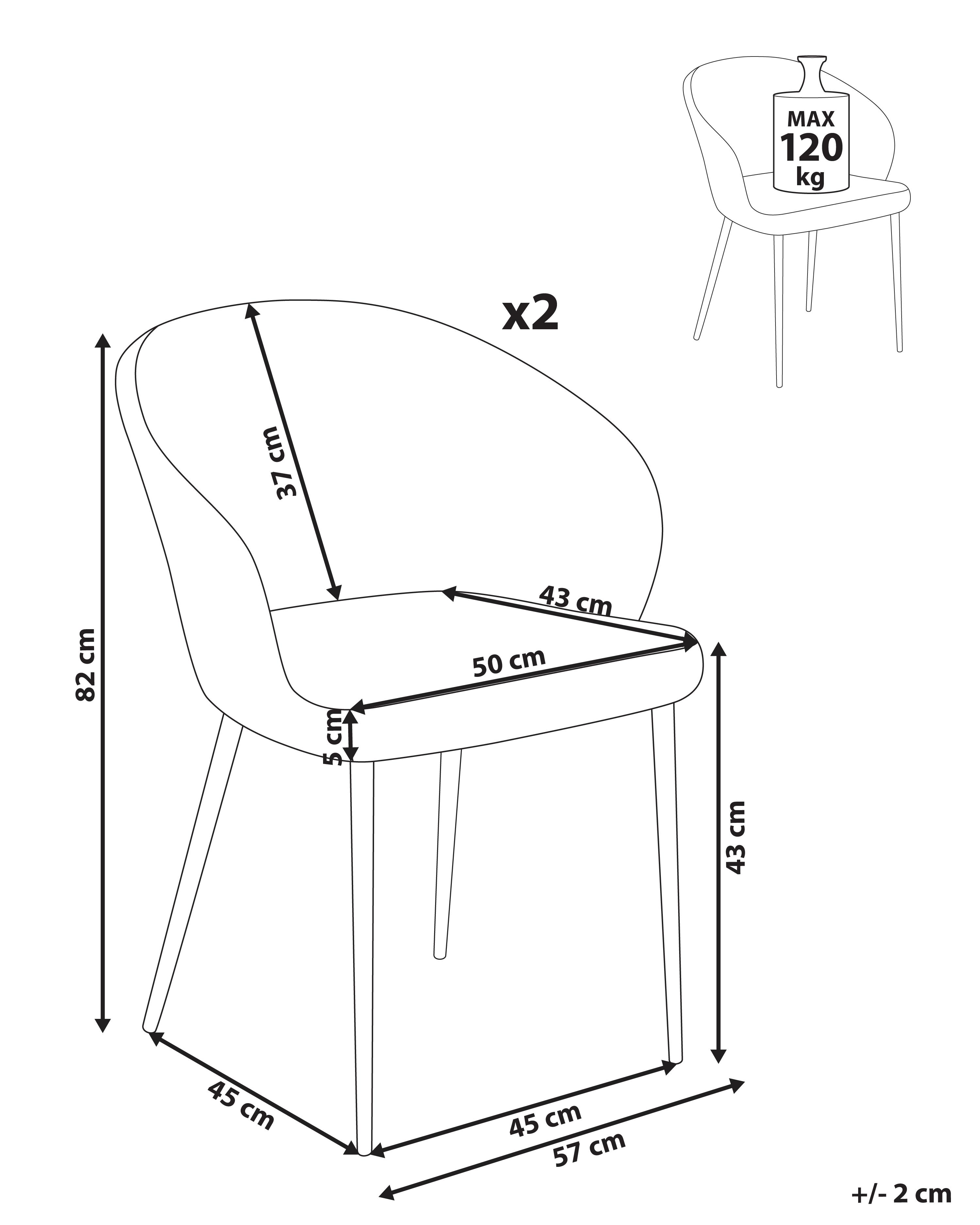Set van 2 eetkamerstoelen MASON Bouclé Gebroken wit/lichtbruin