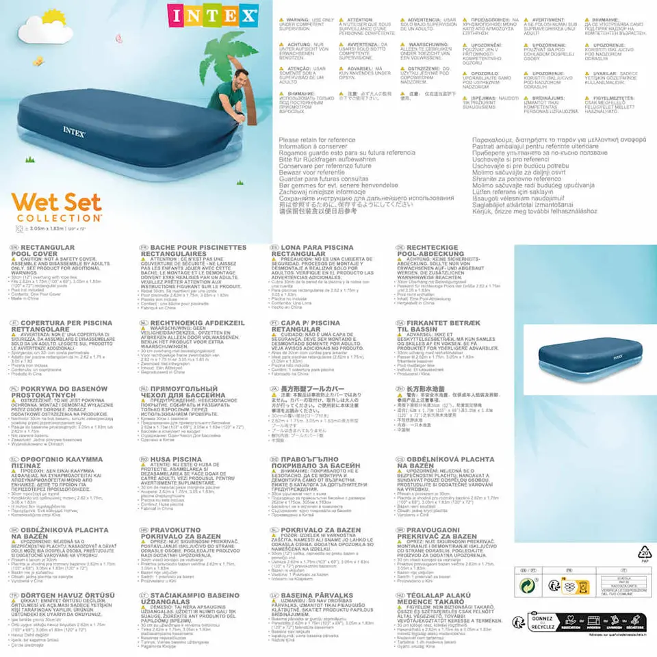 INTEX - Zwembadhoes - Grijs - Polyetheen