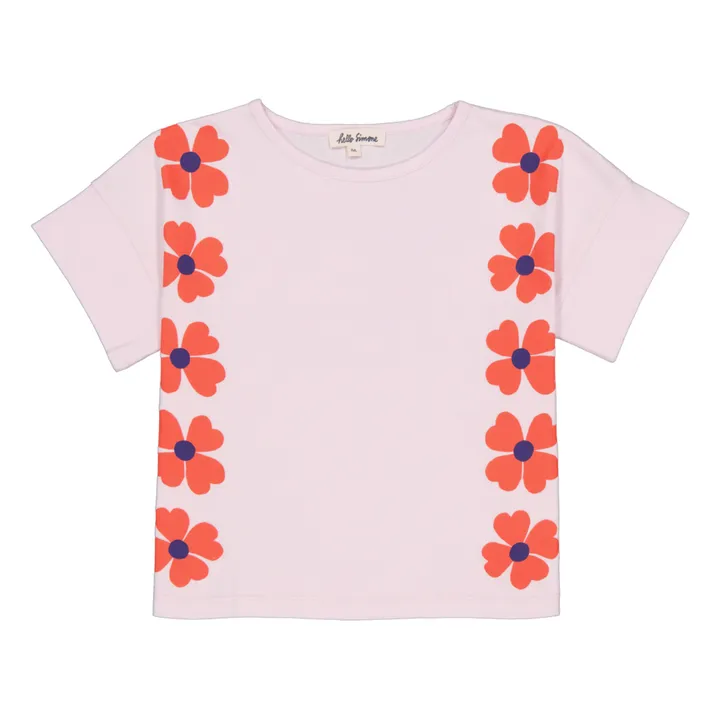 Hello Simone T-Shirt Coquelicot Coton Bio | Rose pâle