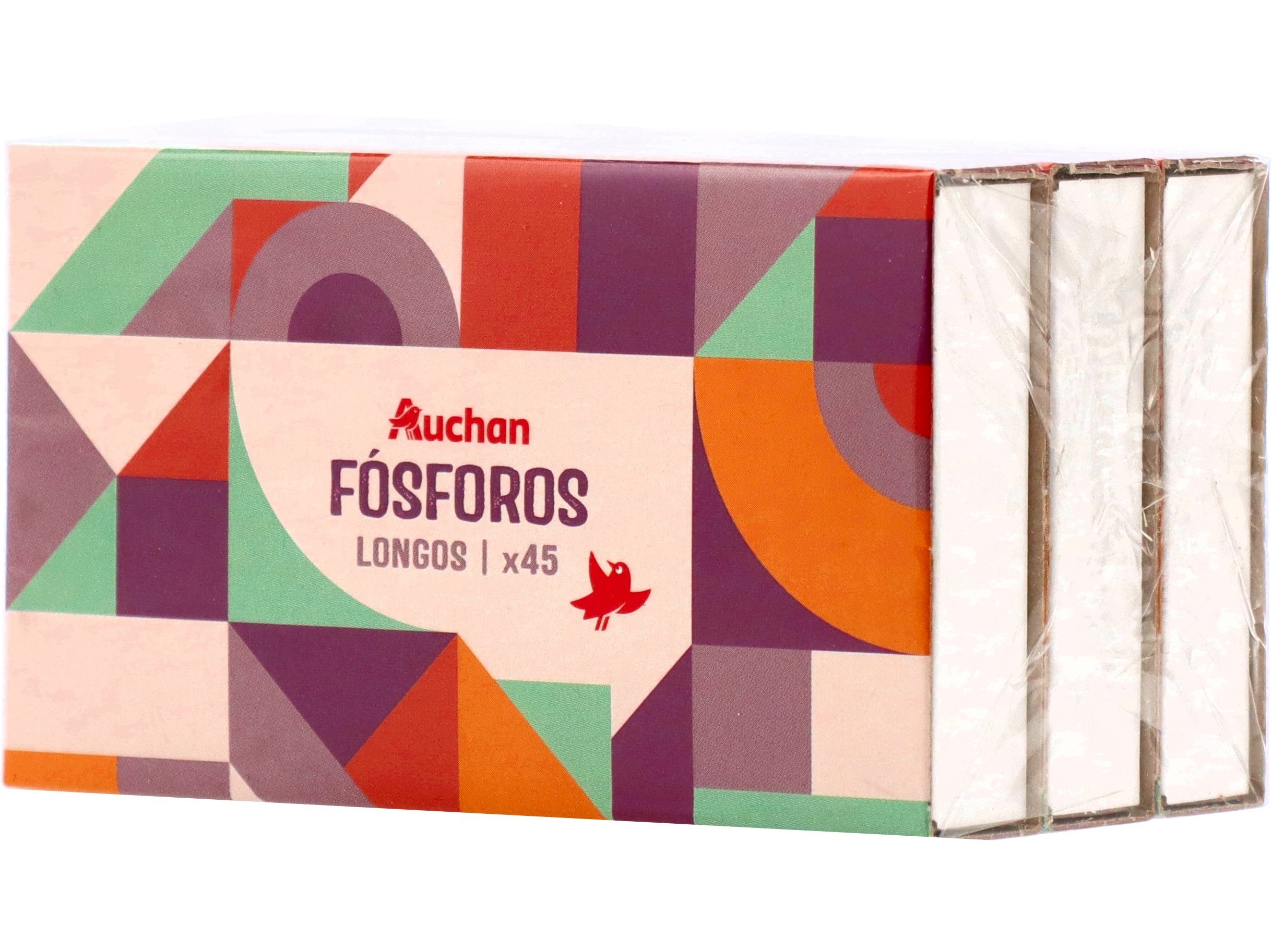 FÓSFOROS AUCHAN LONGOS PARA LAREIRA 3 UNIDADES