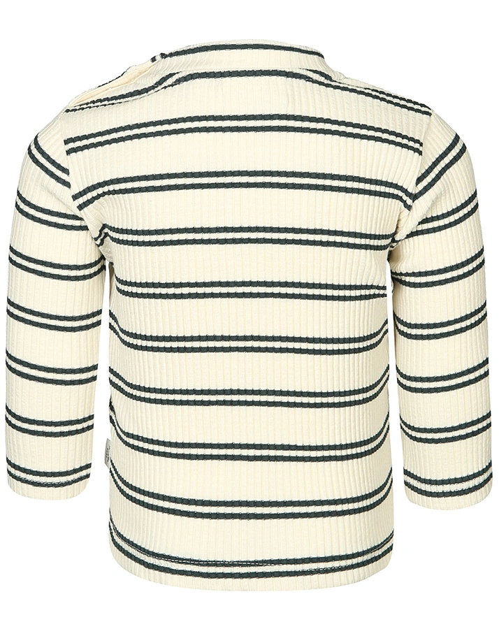 Langarmshirt PURE – LINES in deep sea/offwhite