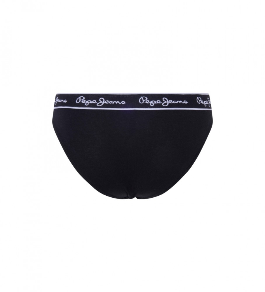 Cueca clássica Pepe Jeans com estampa do logo, preta.